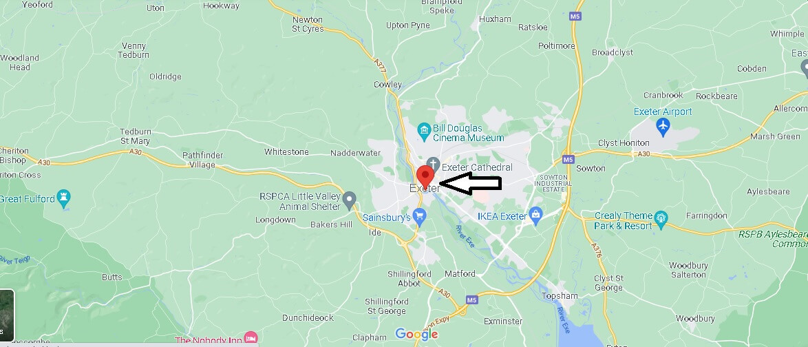 Map of Exeter