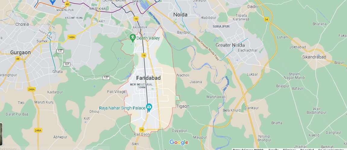 Map of Faridabad