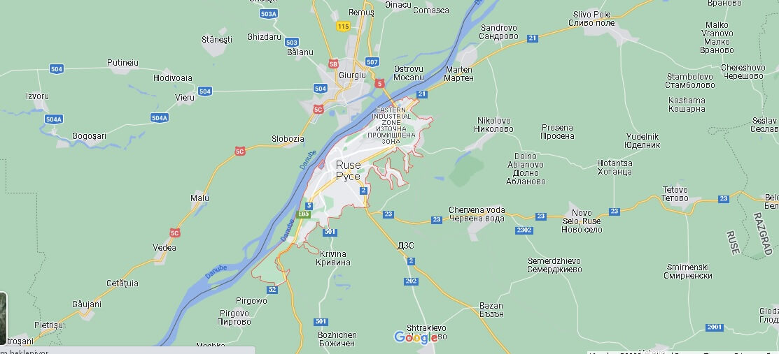 Map of Ruse