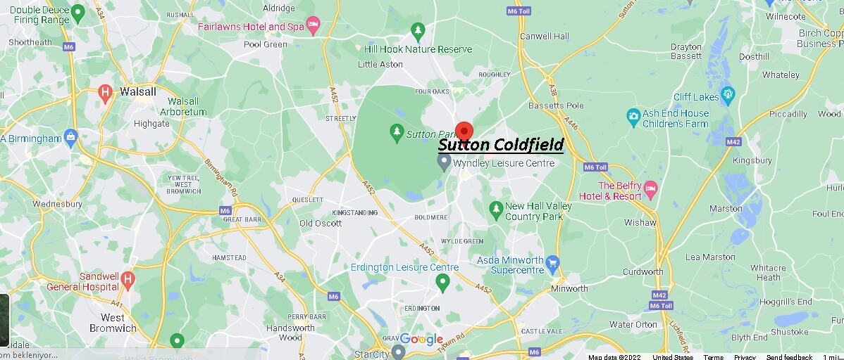 Map of Sutton Coldfield