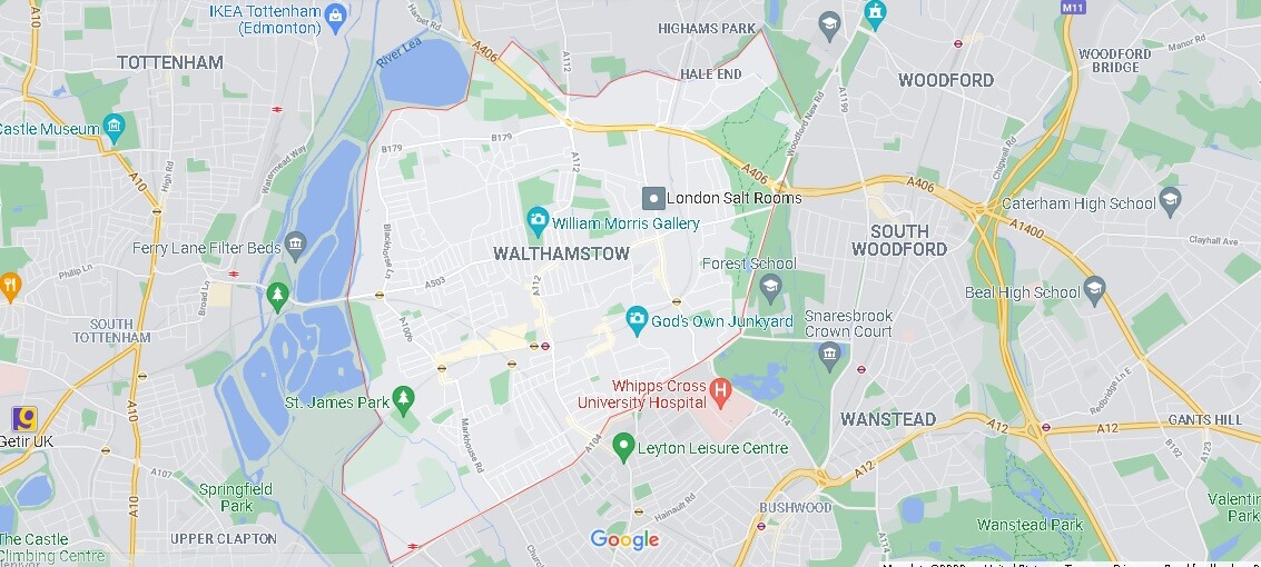 Map of Walthamstow