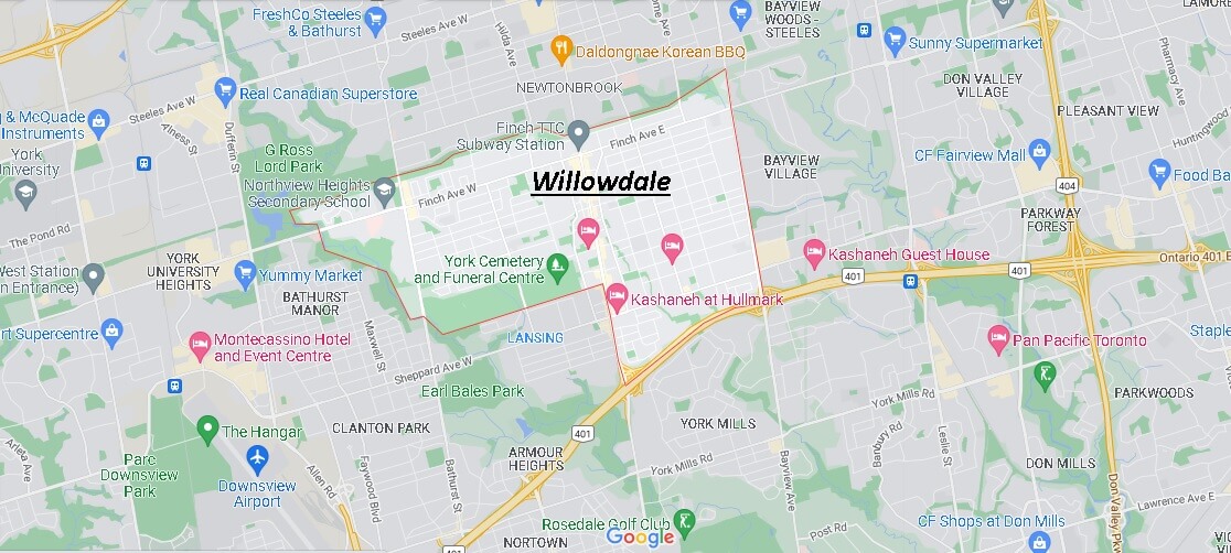 Map of Willowdale