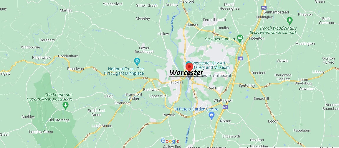 Map of Worcester