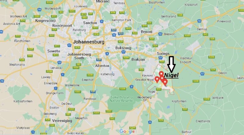 Where is Nigel South Africa? Map of Nigel