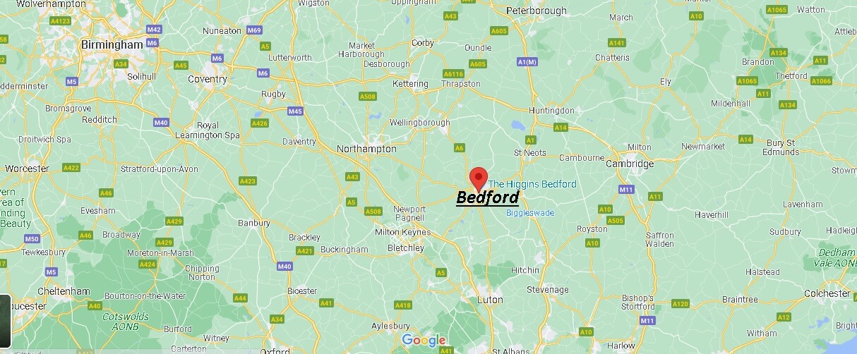 Which part of England is Bedford