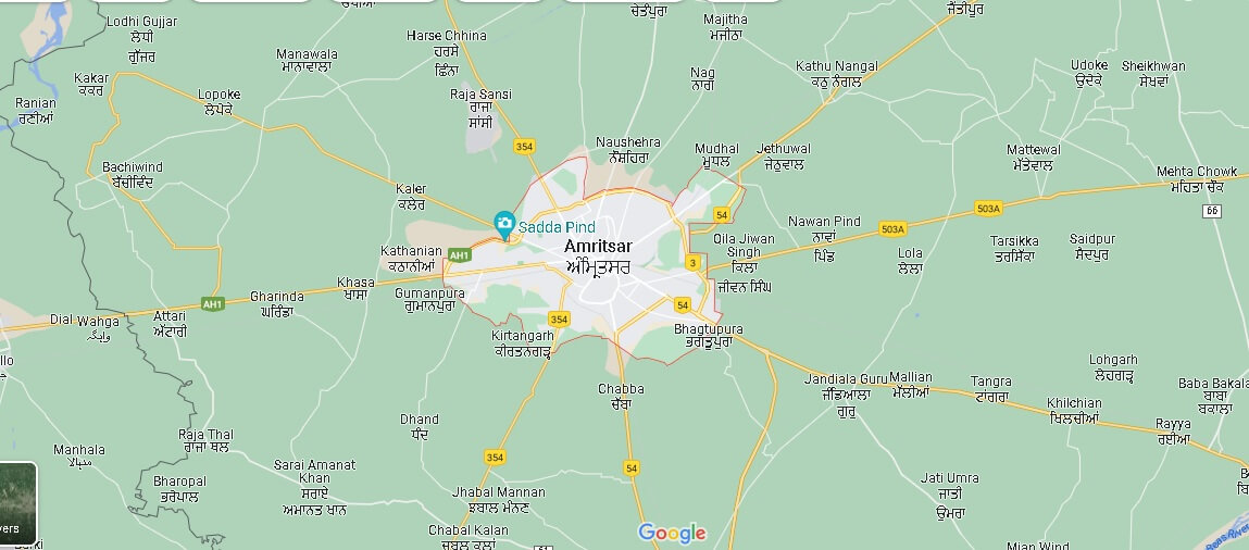 Map of Amritsar