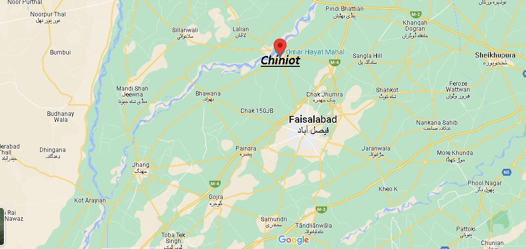 Map of Chiniot