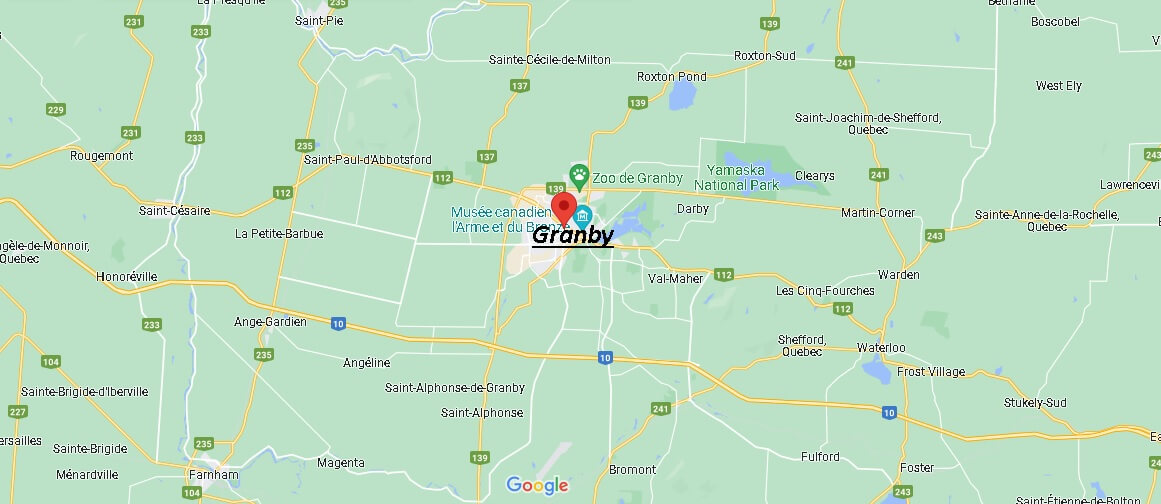 Map of Granby