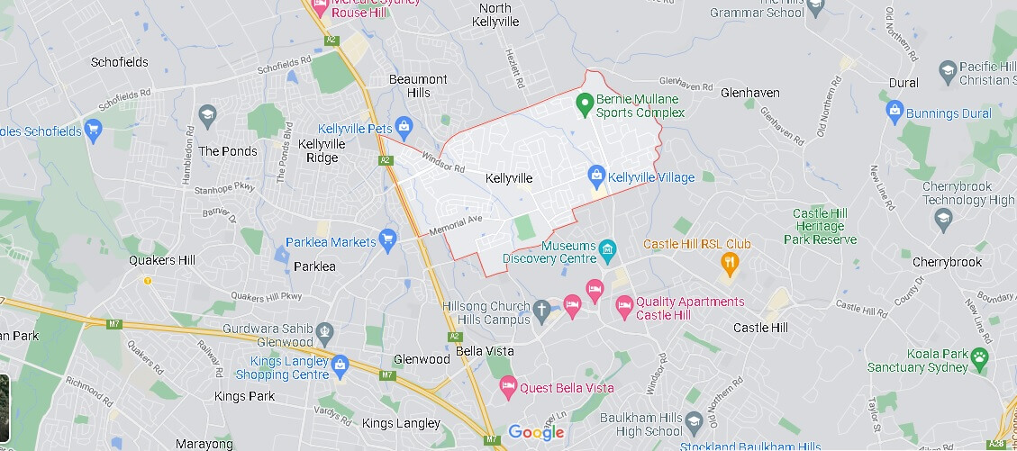 Map of Kellyville
