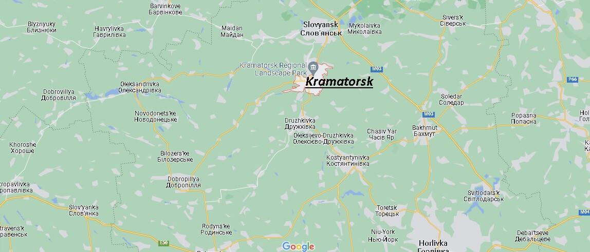Map of Kramatorsk