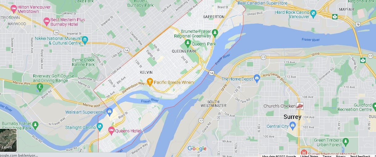 Map of New Westminster