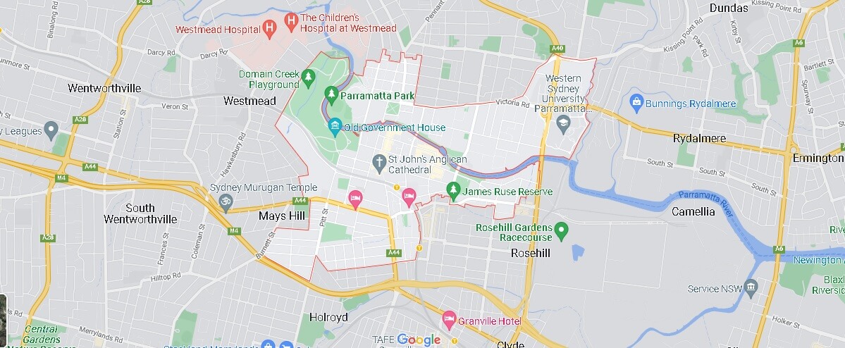 Map of Parramatta