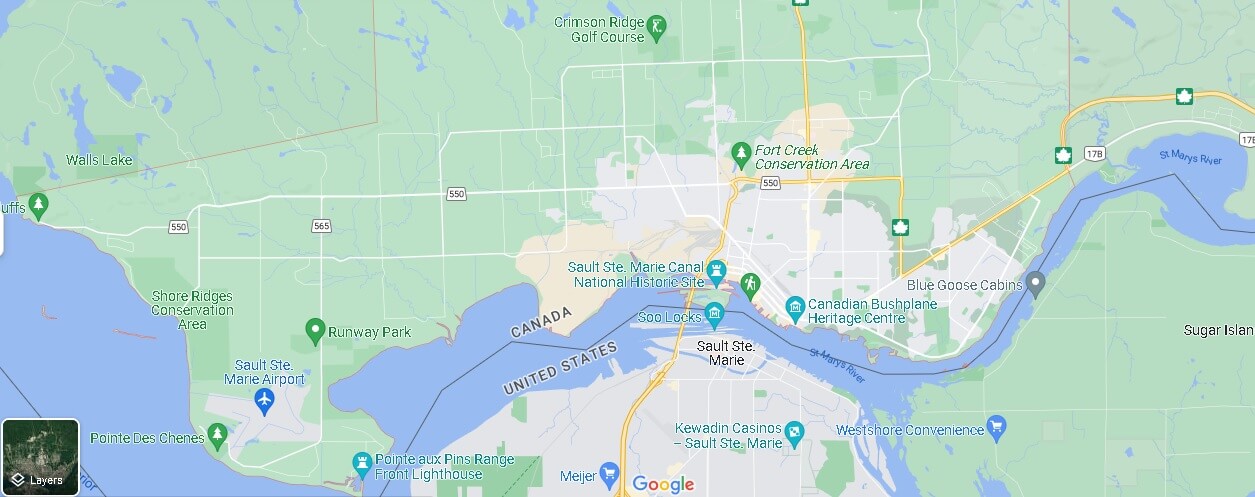 Map of Sault Ste. Marie