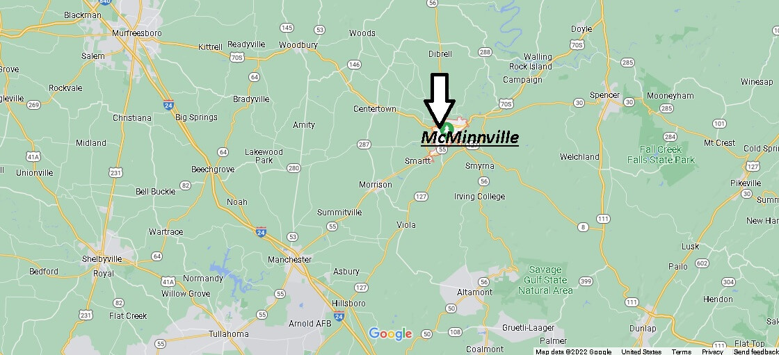 What region is McMinnville TN in