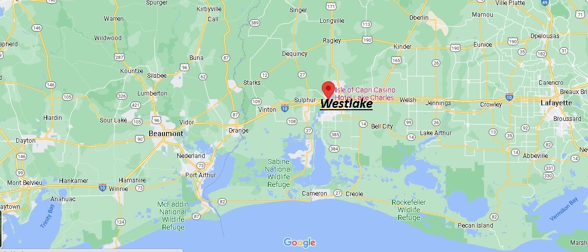 Where is Westlake Louisiana? Map of Westlake