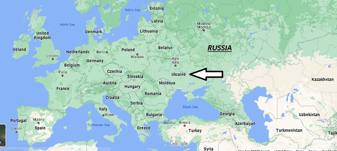 Which part of Europe is Ukraine located