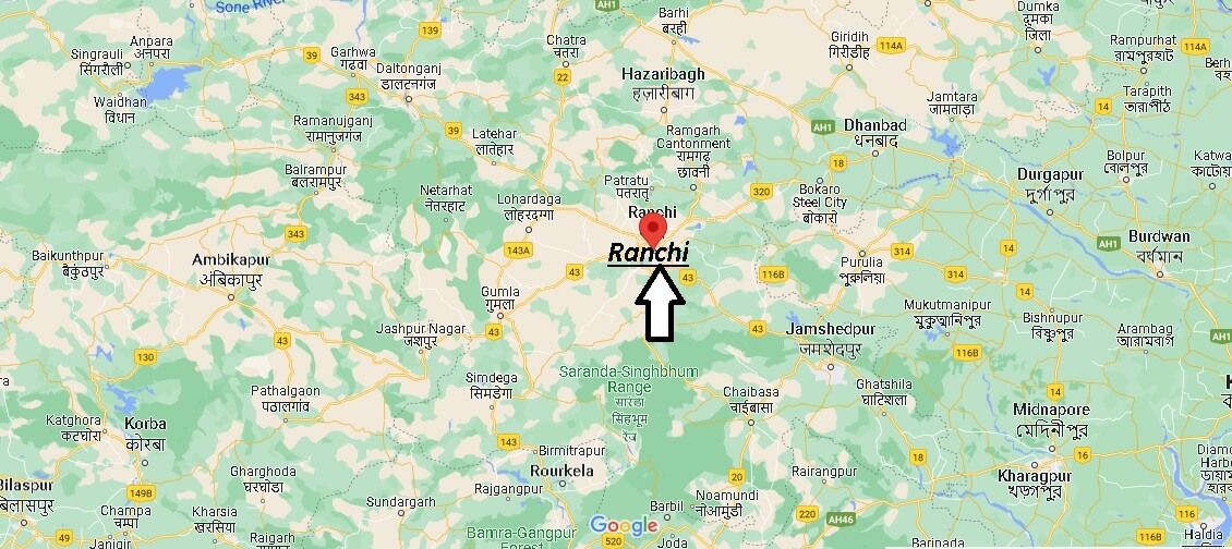 Which state is Ranchi in India