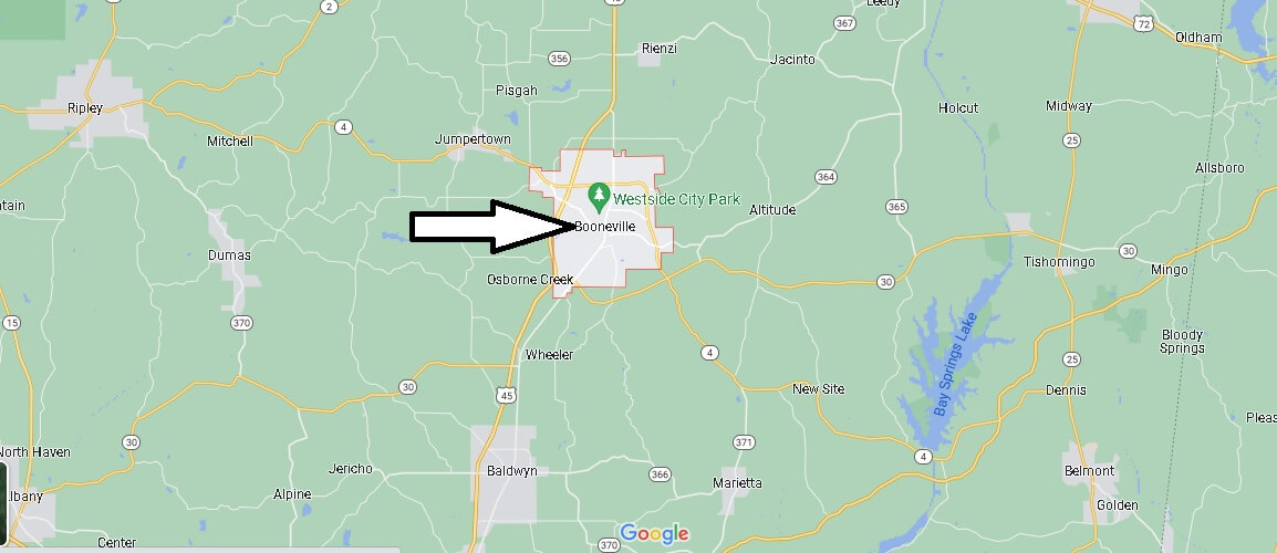 Map of Booneville