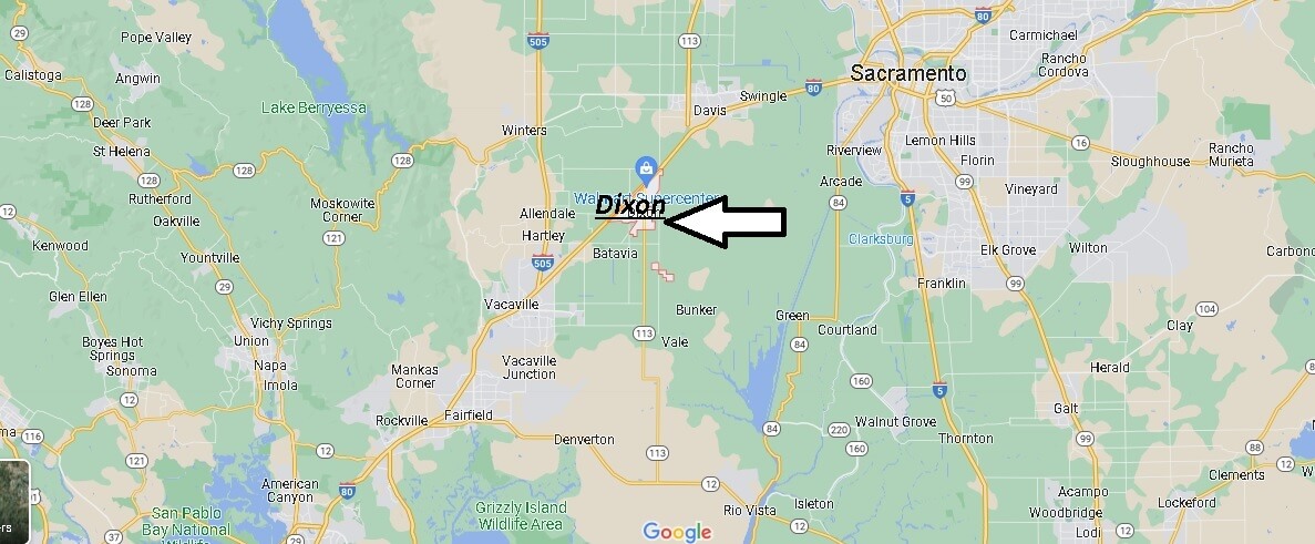 Map of Dixon California