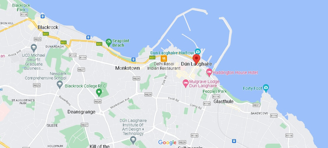 Map of Dún Laoghaire
