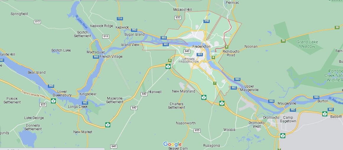 Map of Fredericton