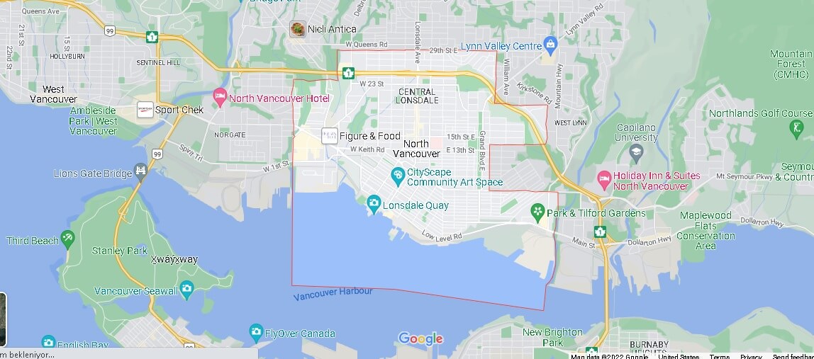 Map of North Vancouver