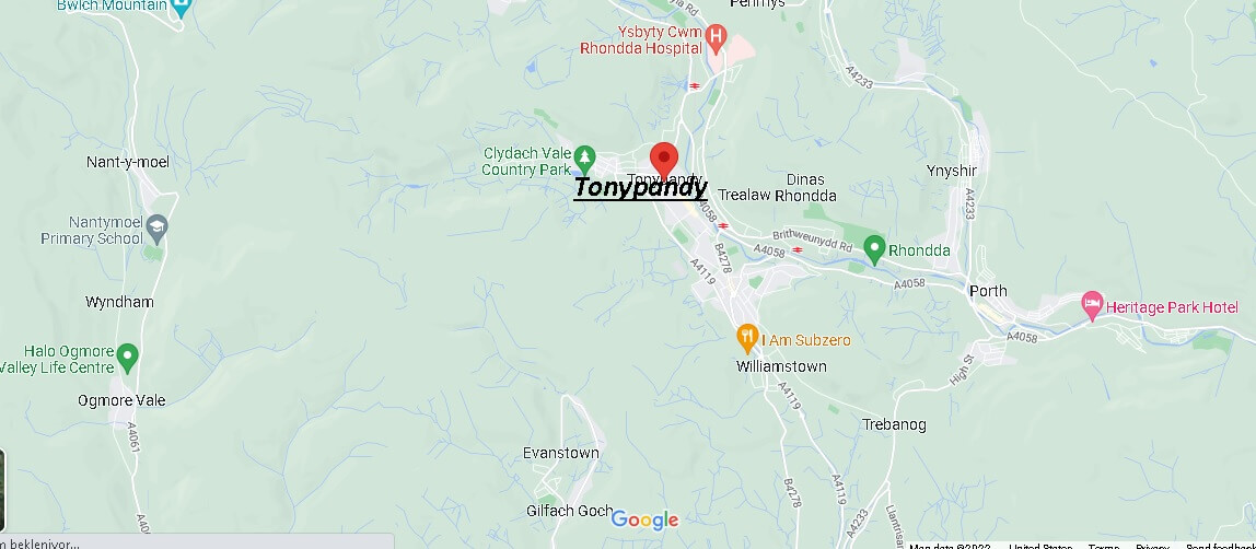 Map of Tonypandy