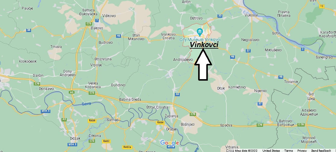 Map of Vinkovci