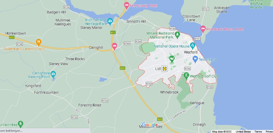 Map of Wexford