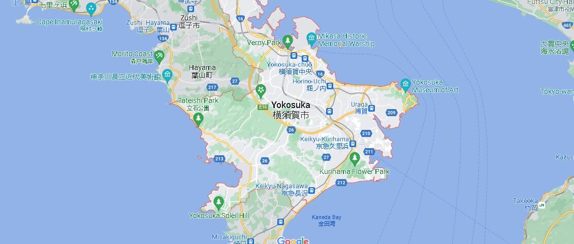 Map of Yokosuka