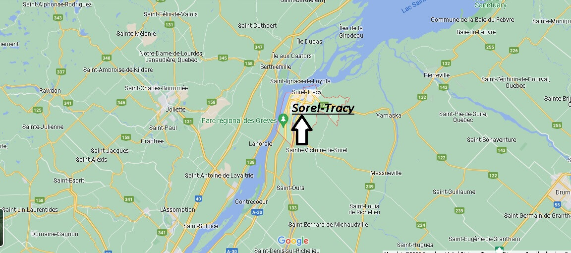 Map of Sorel-Tracy