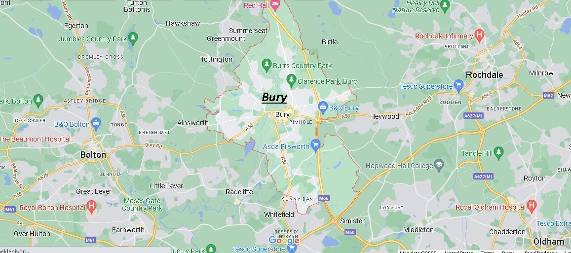 Which part of England is Bury