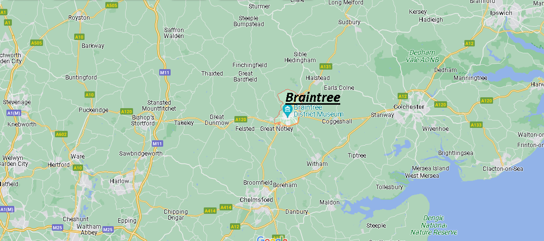 Which part of England is Braintree