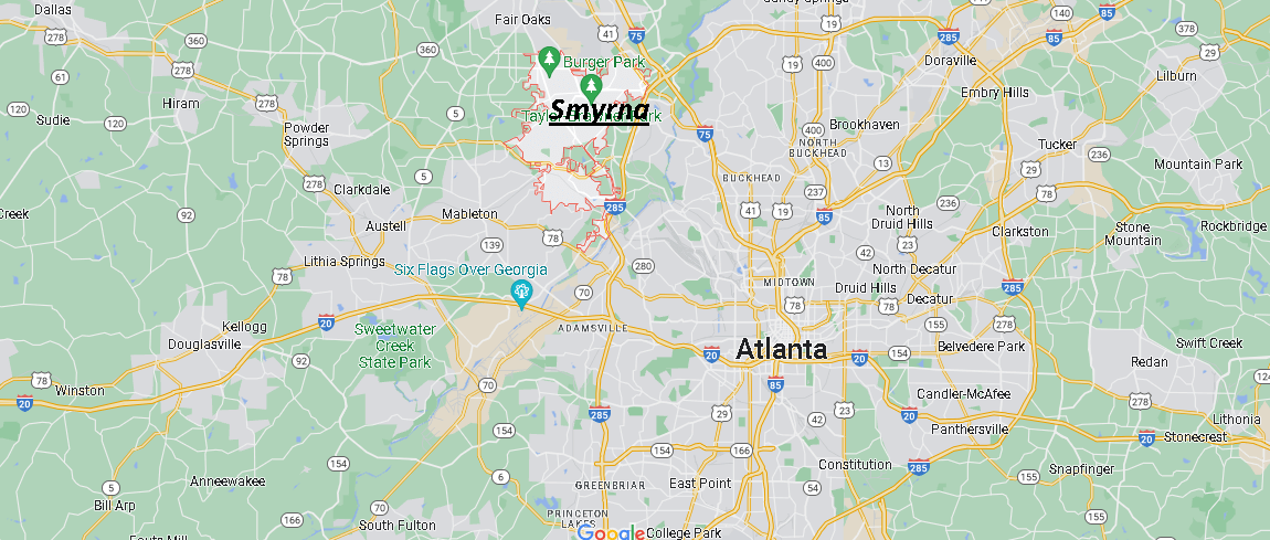 Where is Smyrna GA in relation to Atlanta
