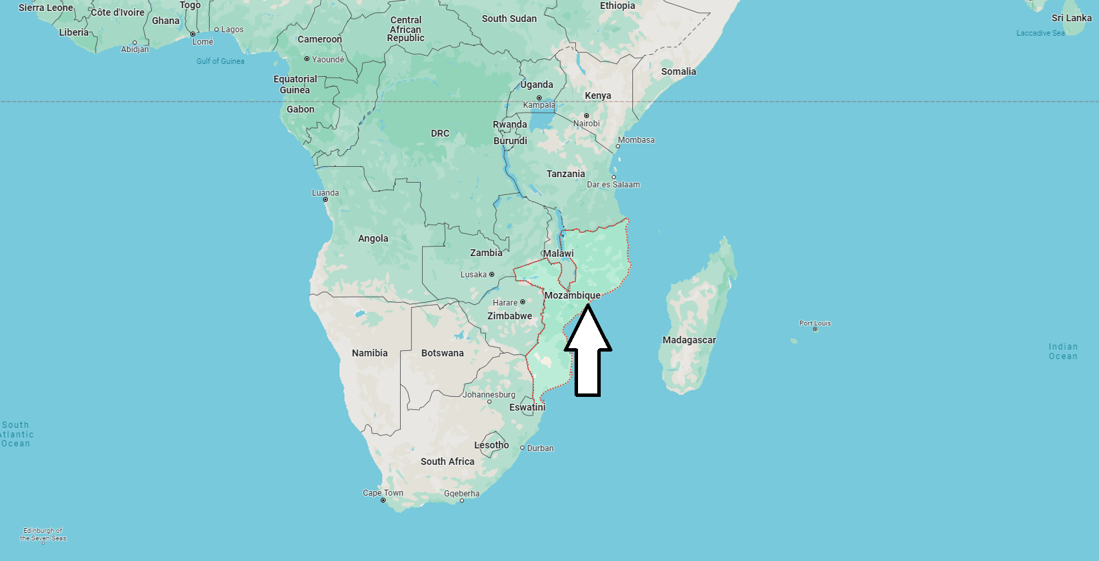 Is Mozambique North or South Africa