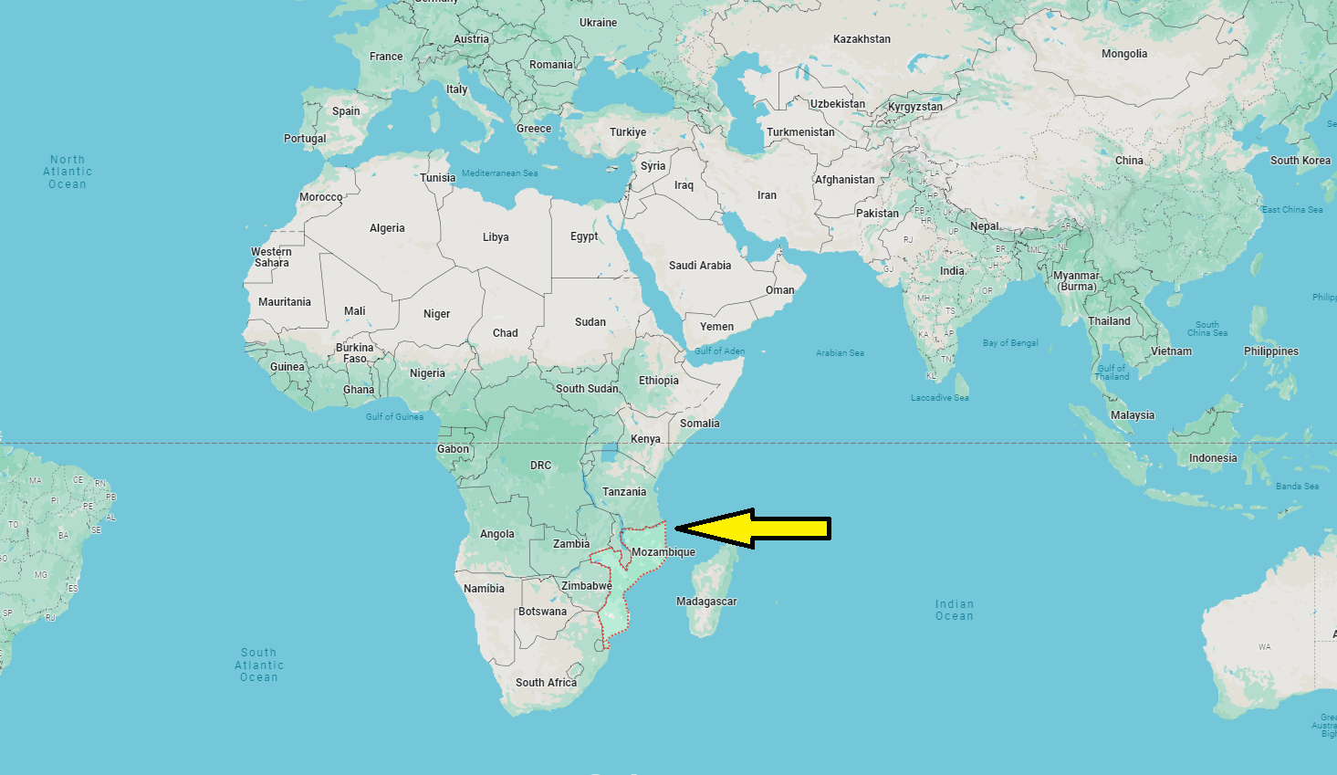 What Continent is Mozambique in