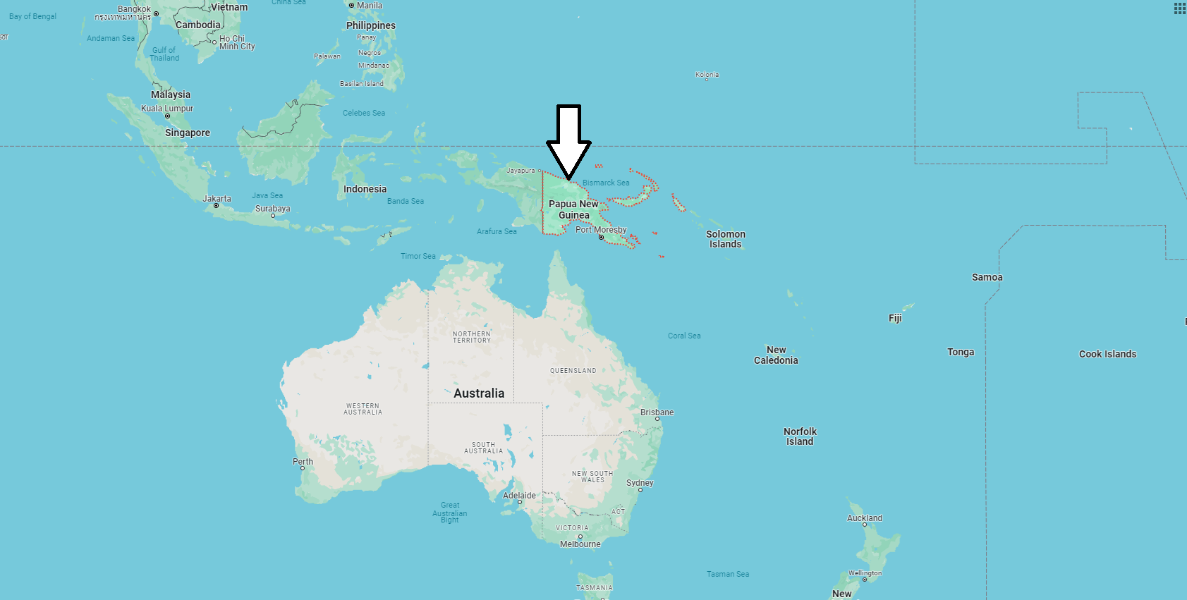 What Continent is Papua New Guinea in