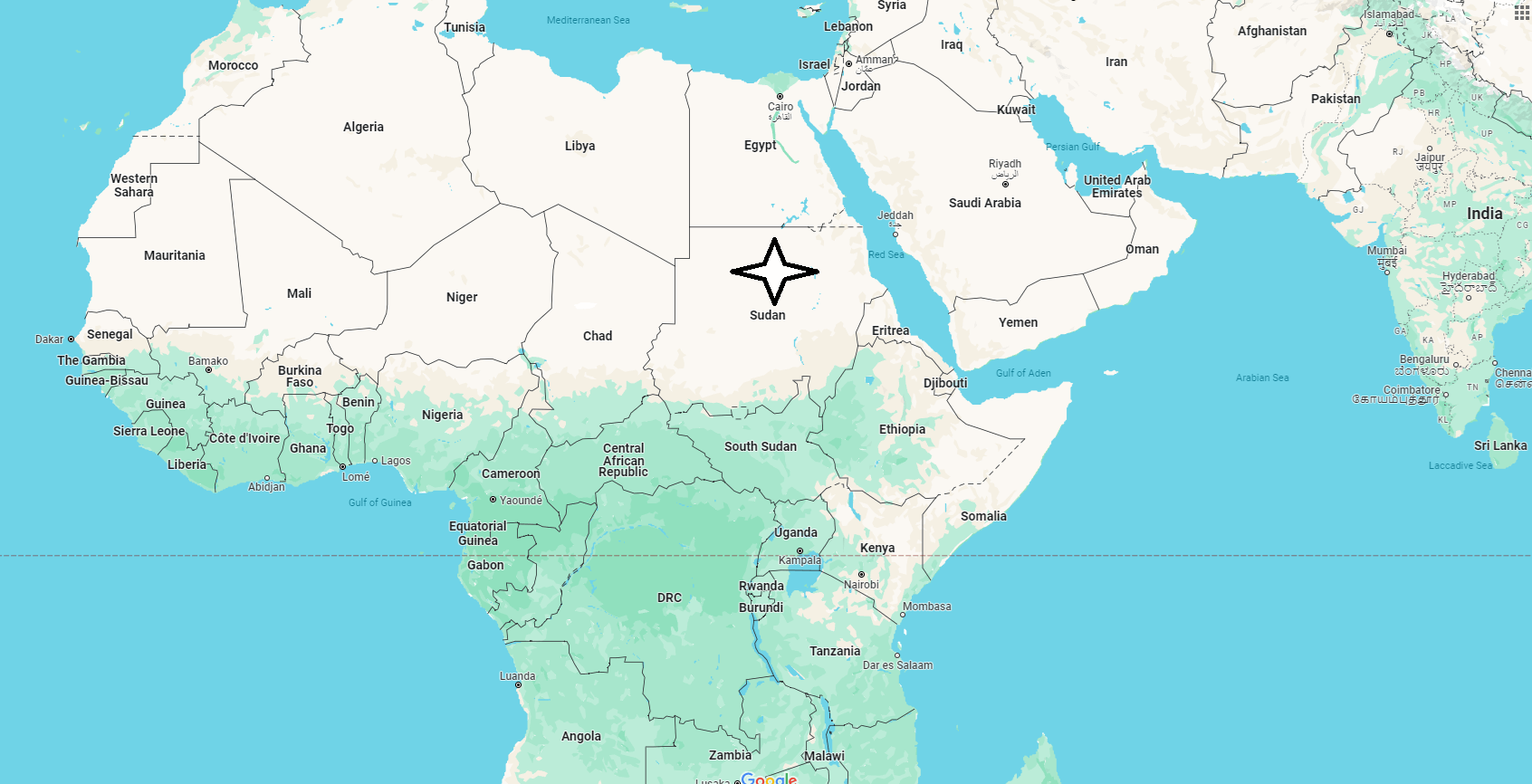 Is Sudan in Africa or Asia