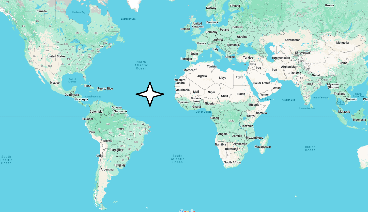 Which country borders the Atlantic Ocean