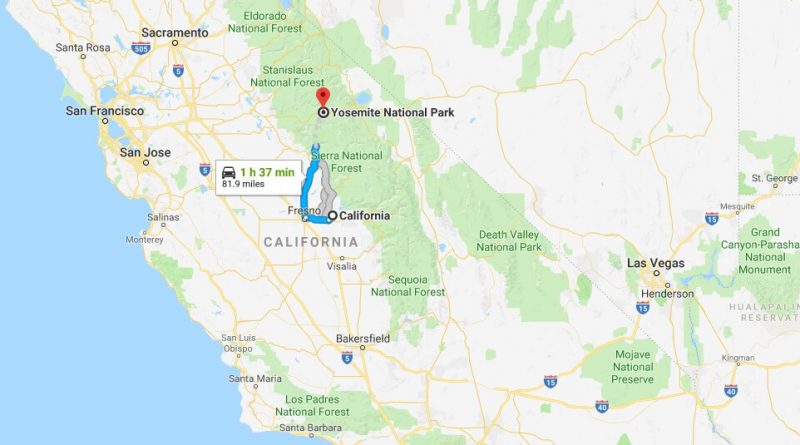 Where is Yosemite National Park Located On A Map