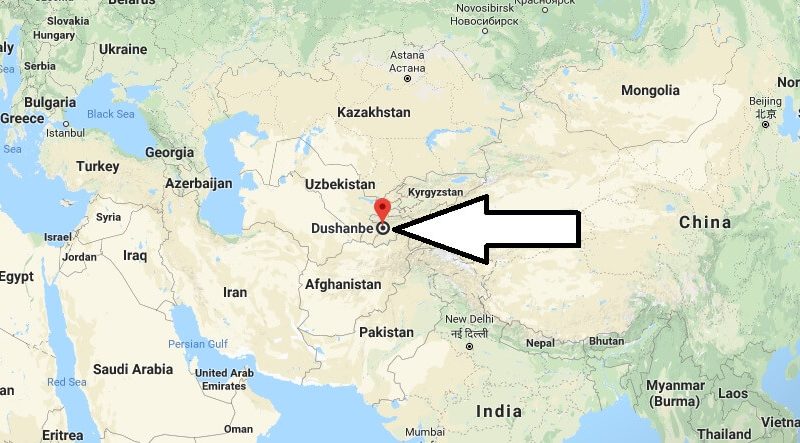 Where is Dushanbe - What Country is Dushanbe in - Dushanbe Map