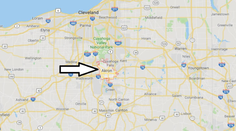 Where is Akron, Ohio? What State is Akron? Akron Map Located