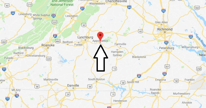 Where is Appomattox, Virginia? What County is Appomattox? Appomattox Map Located