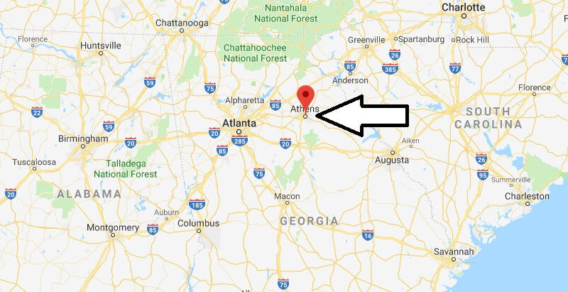 Where is Athens, Georgia? What County is Athens? Athens Map Located