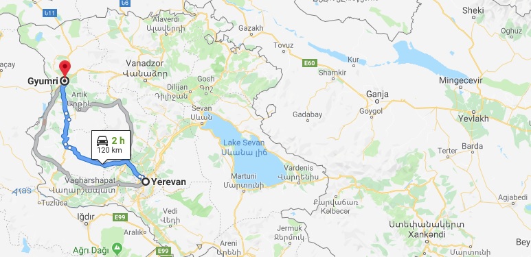 Where is Gyumri Located? What Country is Gyumri in? Gyumri Map