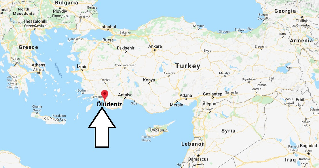 Открыть карту в турции. Олюдениз Фетхие Турция на карте. Олюдениз Турция на карте. Фетхие и Олюдениз на карте. Олюдениз Турция на карте Турции на русском языке.