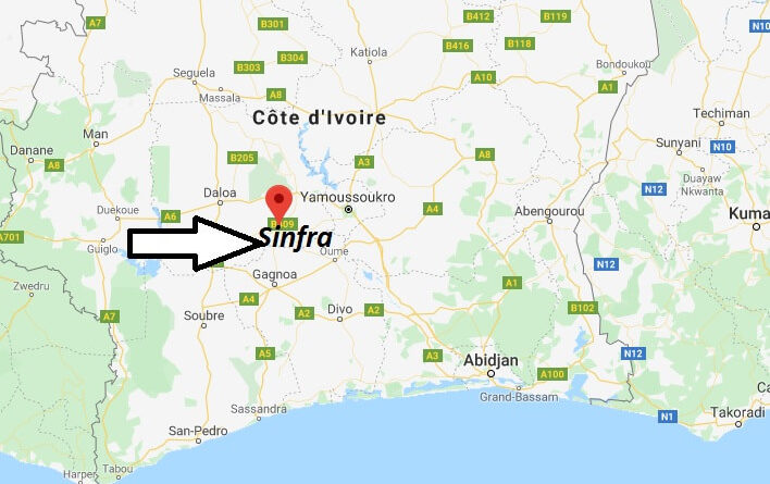 Where is Sinfra Located? What Country is Sinfra in? Sinfra Map