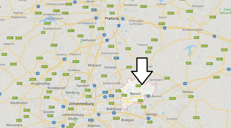 Where is Benoni Located? What Country is Benoni in? Benoni Map