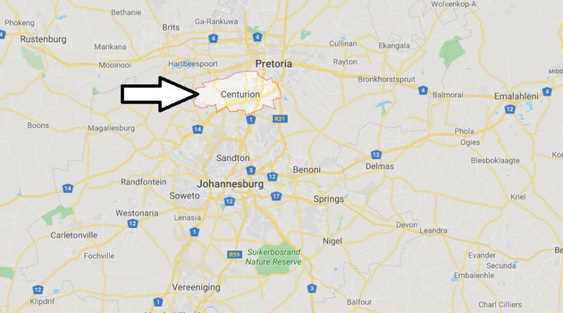 Where Is Centurion South Africa Located What Country Is Centurion In Centurion Map 800x445 