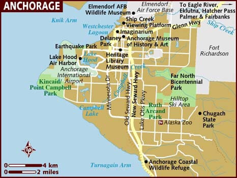 Anchorage Map and Map of Anchorage, Anchorage on Map